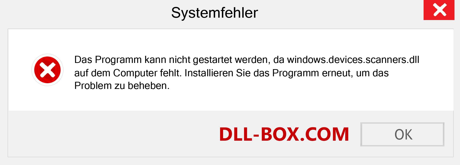 windows.devices.scanners.dll-Datei fehlt?. Download für Windows 7, 8, 10 - Fix windows.devices.scanners dll Missing Error unter Windows, Fotos, Bildern